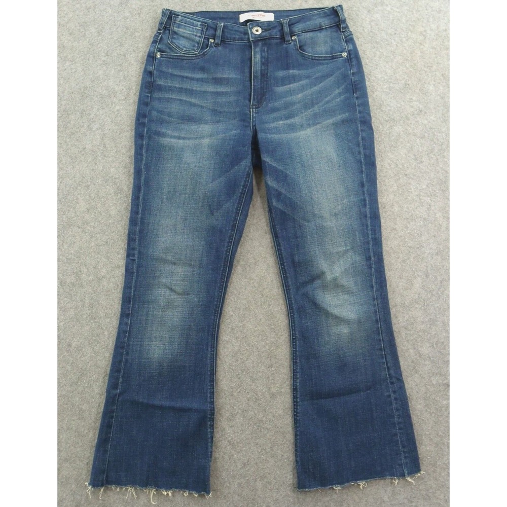 Scotch & Soda Jeans Womens 30 Blue Boot Cut Raw Hem High Rise Zip Fly Denim Logo